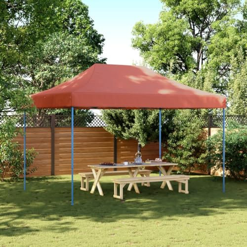 Xichuzi Partyzelt Faltbar Pop-Up Terrakottarot 410x279x315 cm, Festzelt, Pavillion, Bierzelt, Garten Party Zelt, Gartenzelt, Grillpavillon - 4005013