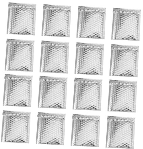 Angoily 100 Stück Silber Gepolsterte Versandtaschen Selbstklebende Luftpolstertaschen Versandumschläge Polsterumschläge Buchversandumschläge Siegelversandumschläge