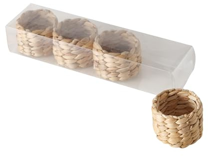 BOLTZE Kian 2043952 - Servilletero (4 Piezas, Jacinto de Agua, Altura 3,5 cm, diámetro de 4,5 cm, Forma Redonda, servilletero, Accesorios de Mesa)