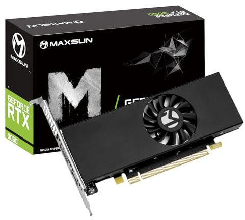 maxsun GeForce RTX 3050 6G Grafikkarten GDDR6 Video Grafikkarte GPU für Gaming PC ITX Design PCI Express 4.0, HDMI 2.1, DisplayPort 1.4a (Slim Low Profile/schlankes, niedriges Profil)