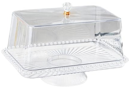 TAIZhiChen Alzata per Torta Europea, Vassoio Decorativo per La Casa, Vassoio per Biscotti, Piatto per Caramelle, Piatto per Frutta per Feste, Base Chiara 42.5 Cm