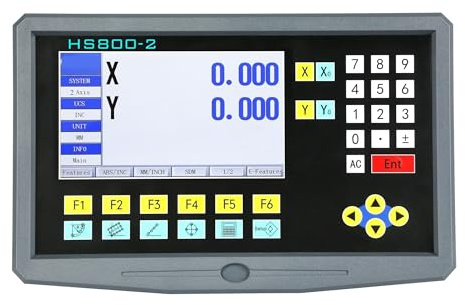 2 Axis Digital Readout LCD DRO Kit HS800-2 Turning Lathe Milling Digital Readout Display & Linear S Scale Encoder Grating Ruler Precision and Muti-Function(1000mm,0.001mm complete set)