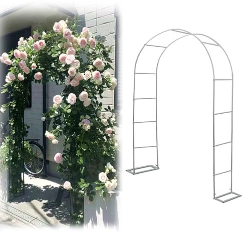 Arche de jardin robuste blanche pour plantes grimpantes, décoration de mariage, utilisation intérieure et extérieure, 180 x 250 cm, support élégant pour vignes et fleurs