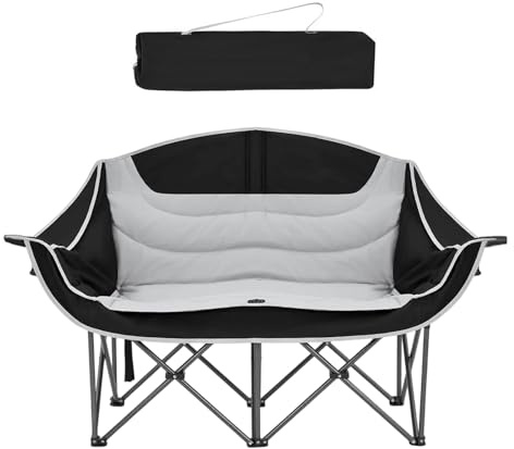 Generisk dubbel fällstol – vikbar tung last bärbara utomhusverktyg, bärbar campingsoffa, för konserter, picknick, arenor, åskådare, baseball, sjöar, parker och