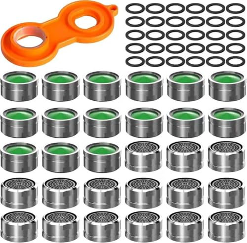 Wasserhahn Siebeinsatz Strahlregler M24 Perlatoren für Wasserhähne mit Außengewinde und Schraubenschlüssel Mischdüsenschlüssel für Wasserhahn Sieb Wasser (30 Plastic)
