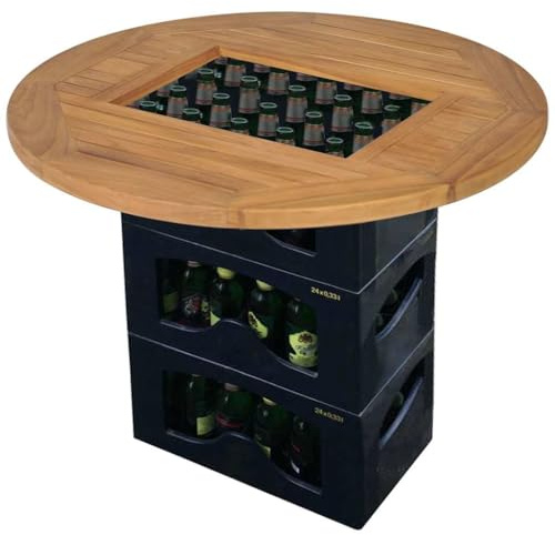 HFXHIJXQ Mesa de teca para cerveza, 70 cm, diseño moderno, resistente y duradera, para balcón, jardín, camping