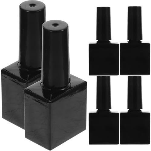 STAHAD 6 Pcs Empty Glass Nail Polish Bottles with Brush, Small and Lightweight Refillable Nail Polish Bottles, Tightly Sealed 10 Ml Capacity, for Salons and Travel Use
