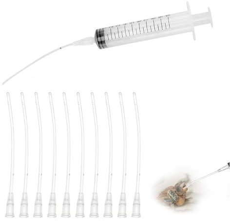 Yuannee Seringue Alimentaire,Kit Seringue Alimentaire 10ml avec 10 Tuyaux d'alimentation Seringues Multifonction avec Tuyau pour Oiseaux Pigeons Alimentation Manuelle des Jeunes Oiseaux Perruches