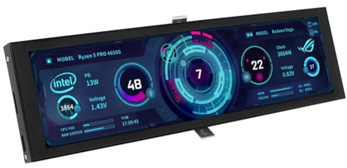 Wesafrae Pantalla Secundaria Turing Smart de 9.2 Pulgadas IPS USB, Monitor de Computadora para PC con CPU, GPU y RAM para Monitoreo y Visualización.