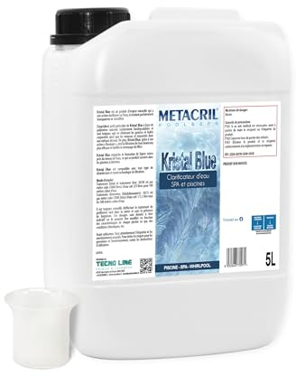 Metacril Kristal Blue + Dosatore, Flocculante e Chiarificante - 5 LT | a Base Naturale, Ideale per Piscina, Spa o Idromassaggio