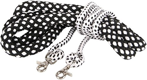 Harry's Horse Longierhilfe Hilfslonge aus Baumwolle Gr. M mit Karabiner Trainingshilfe Pferd Soft schwarz/weiß
