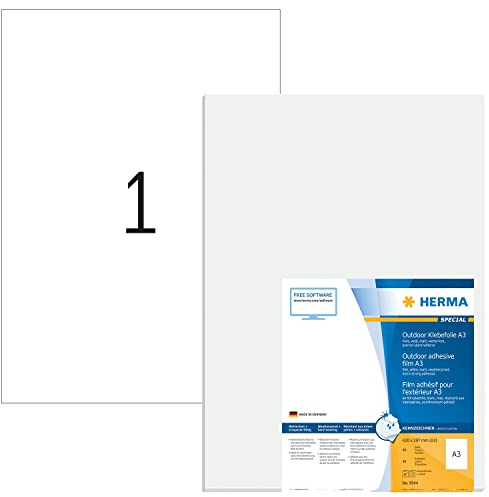 HERMA Etik. A3 Outdoor Klebefolie weiß 297x420 mm 40 St 297 x 420 Weiß 40er