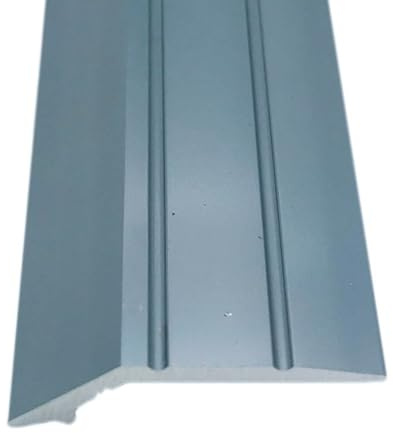 Grandismo® 3ft - Angle Edge Flooring Stick-Down Strip - Tile/Laminate/Wood Aluminium to Vinyl or Carpet - Threshold Metal Door Trim/Edging - Grey Colour
