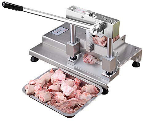 Hanchen Cortadora de Carne con Huesos Manual Industrial Rebanadora de Carne Acero Inoxidable ST700 Máquina para Cortar Costilla/Chuleta