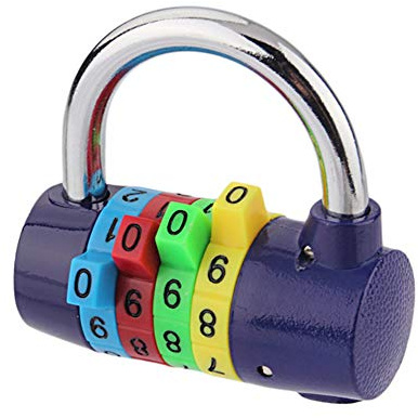 Yunnuopromi colorato 4 cifre numero codice password lucchetto di sicurezza serratura di sicurezza valigia Decor Random Color.