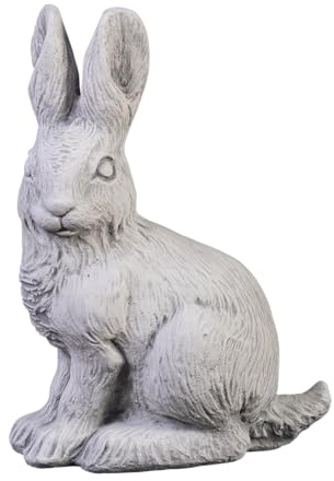 gartendekoparadies.de Figure de Pierre Massive lièvre Lapin Assis en Pierre reconstituée, résistant au Gel