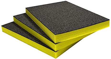 Shadow Foam Value Pack 3pcs – Foam Inserts for Tool Box Organisation – 600mm x 420mm - DIY Cut & Peel Sheets for Toolboxes, Tool Chests & Flight Cases – Lean, 5S (Yellow, 50mm Depth)