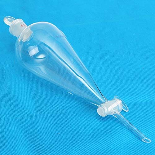 NO LOGO GJY-pipeta, 500ml 24/29 Claro piriforme de separación de Cristal Embudo del Tubo de caída Recta Vidrio borosilicato Llave de Paso tapón Laboratorio de Escritorio