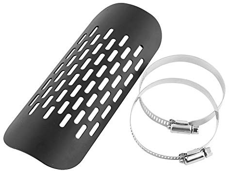 KIMISS Protector térmico universal para tubo de de moto, cubierta negra para escudo de calor, compatible con múltiples modelos, reduce temperatura y protege