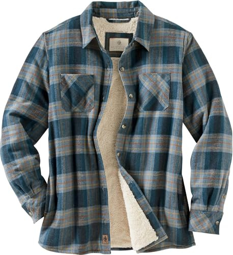 Legendary Whitetails Damen Flanell Shacket Sherpa Gefütterte Plaid-Hemdjacke, Warmes Fleece, XL