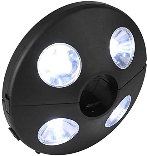 QAF Lampes pour Parasol Patio Lampes de Camping Patio Parasol Parapluie Lumière, à Piles 24 LED Lanterne de Tente à Piles Lampes de Camping Ampoule USB Lumière de Tente QAF210603(Color:Black)
