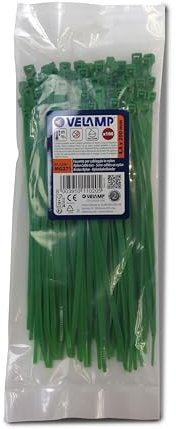 Serre-câbles verts en nylon 4,8 x 200-100 pièces