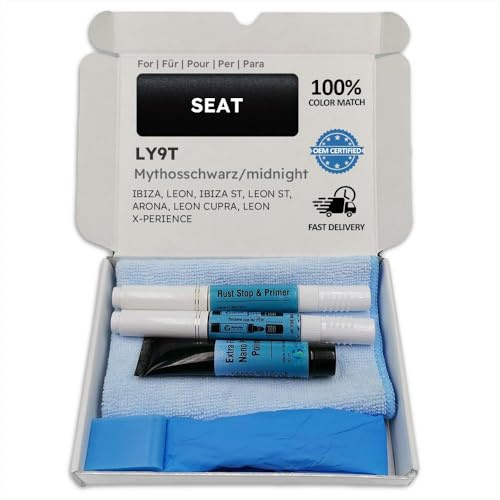Genuine Colors Lackstift MYTHOSSCHWARZ Midnight Black LY9T für SEAT Schwarz Ibiza Leon ST Arona Cupra X-PERIENCE