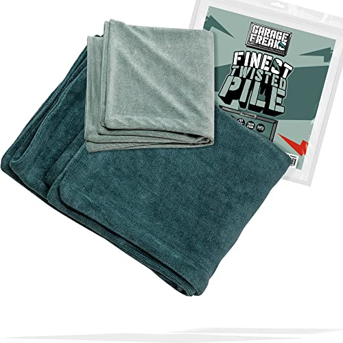 Garage Freaks Auto Trockentuch Set 50x80cm & 40x40cm | saugstark & lackschonend | 700 GSM Mikrofaser Tücher zum effizienten Trocknen nach der Autowäsche | Mikrofasertücher