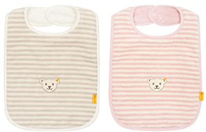 Steiff Geschenkset 2er Lätzchen-Set (rosa & Streifen)