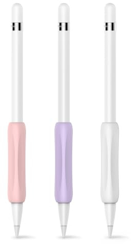 Delidigi für Apple Pencil Griff Ergonomische Silikonhülle für 1. und 2. Gen | 3er Set Weiche Rutschfeste Stifthalter Zubehör für Langes Notieren, Skizzieren, Journaling & Procreate