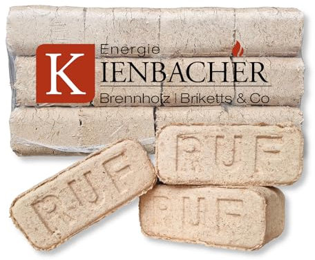 20kg RUF Reine Buchen Briketts im Paket Hartholz Brenn Kamin Ofen Heiz Holz Gluthalter Buche RUF Brikett Eckig | Energie Kienbacher (2x10kg)
