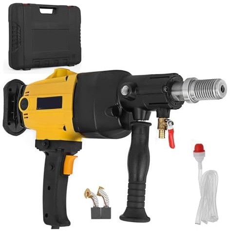 1880W 2180W Handheld Diamond Core Drill Rig Concrete 110mm 130mm 160mm 180mm Wet/Dry Electric Stepless Speed ​​Drilling Tool (Color : 160MM-2180W, Size : Yellow)