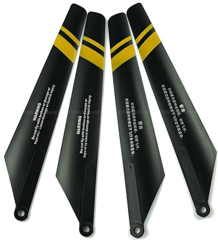 ZIxmix Blade Propeller 4 Teile/Satz 9101 RC Hubschrauber Spielzeug Zubehör Hauptblatt Prolellers Ersatzteile,Quick Release Propellers (Color : 9101 Lemon Yellow)