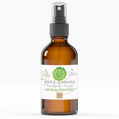 Thats me organic Bio HERZ-CHAKRA Spray VERBUNDENHEIT (Grün) – Energetische Reinigung mit unvergälltem Bio-Alkohol – Handmade Aura, Raum, Meditations & Yoga Spray – Für Auraschutz & Balance