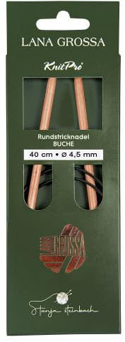Lana Grossa Rundstricknadel Buche | nachhaltig & beliebt | leicht & robust | glatte Holzoberfläche | angenehmes Stricken mit rutschigem Garn | verschiedene Größen - 40/4,5