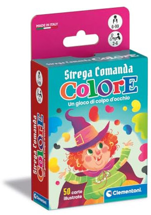 Clementoni - Strega Comada Colore, Mazzo di 50 Carte Illustrate, Gioco di Osservazione per Bambini 6+ Anni, 2-4 Giocatori, Idea Regalo, Made in Italy, Lingua Italiana, 16807