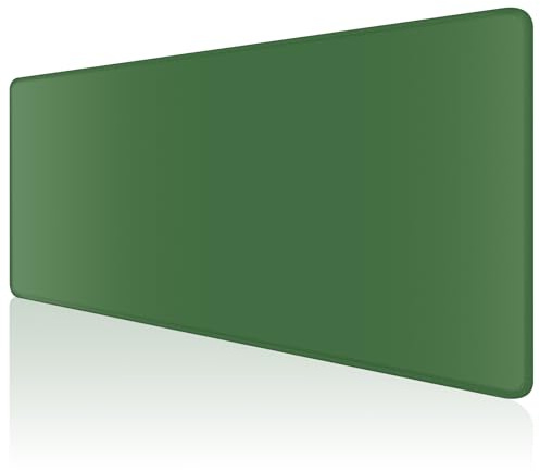 Dapesuom Large Mouse Pad, Extended Gaming Mouse Mat with Stitched Edges, Full Size Desk Mats with Non-Slip Base, Computer Big Desktop Keyboard Pad for Laptop, 23.6 x 11.8 in, Forest Green