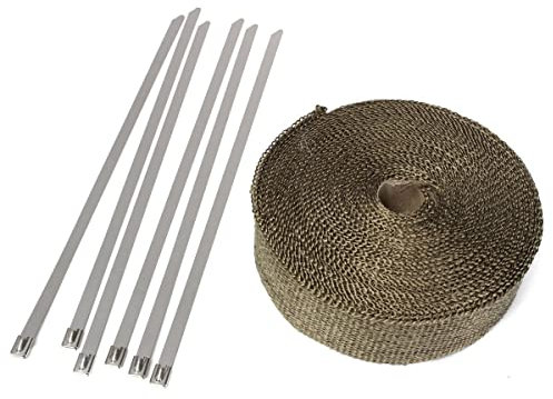 TICTJMRB Auspuff Hitzeschutzband 15 M * 50 MM Auto Moto Hitzeschild Wrap Turbo Auspuff Hitzeband Wrap Rohr Wrap Shields Krümmer Header Isolierung Tuch Rolle Hitzeschutzband