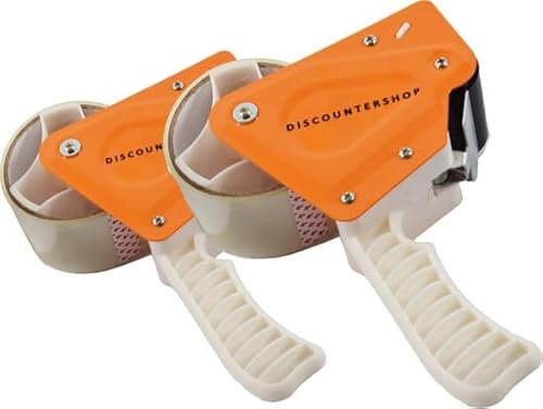Verpackungsklebeband Dispenser Set von 2 | Inklusive 4 Rollen Tape 48mm | Home & Office Einsatz | Praktisches Zubehör zum Verpacken und Organisieren von Materialien