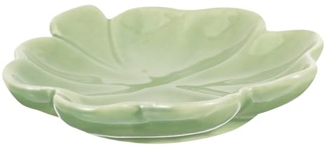 AOKWAWALIY Cuenco de cerámica para joyas, bandeja verde para joyas, soporte para anillos en forma de hoja, cuenco decorativo pequeño, cuenco para joyas, cuenco para llaves para la mesa de entrada