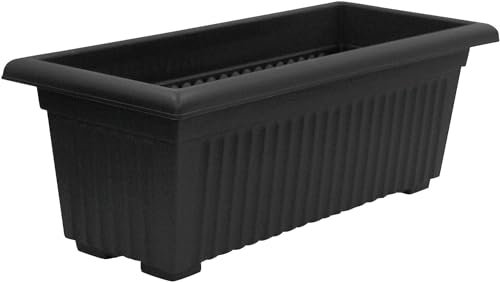 Jardinière en Plastique Lisse De 44 Cm, Pot De Fleurs Surélevé Noir Et Blanc, Bac À Herbes, Idéal pour Les Petits Arbustes, Lot De 4