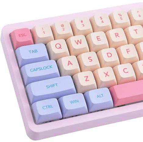 Catekro 139 Keys XDA Profile PBT Keycaps, Rounded, Concave Surface, Heat Sublimated, Yellow, Mechanical Keyboard Keycap Set for 61%/64%/68%/75%/82%/84%/87%/96%/98%/100%/104%/108% Mechanical Keyboards