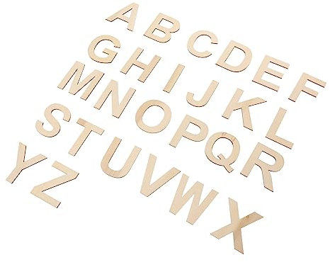 SEWACC 78stücke Teiliges Diy Holzbuchstaben- Blanko Holzscheiben Basteln Zum Bemalen Und Dekorieren Glatte Holzteile Leicht Und Robust Für Schulprojekte Kinderpartys Und Wohnungsdeko