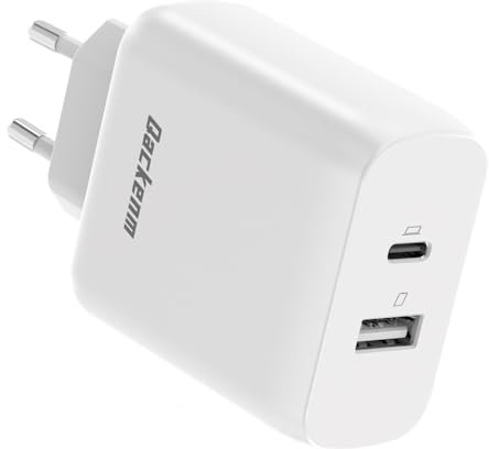 Qackenm 65W USB C Ladegerät, PPS GaN USB C Netzteil, 2-Port Schnellladegerät für MacBook Pro/Air, iPhone 17/16 Pro/15/14/13/iPad/AirPods, Dell XPS 13, Galaxy S24, Steam Deck (White, Ohne Ladekabel)