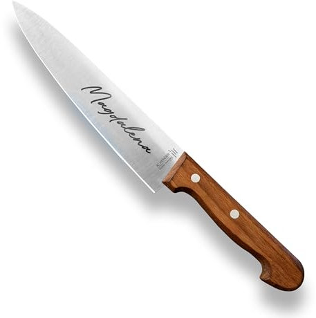LOOXIS Personalisiertes Kochmesser mit Namen graviert – Made in Germany, Buchenholz-Griff, 20 cm Klinge, rostfrei, Spezialstahl – extra scharfes Schneidemesser, Küchenmesser, Chefmesser - Motiv 8