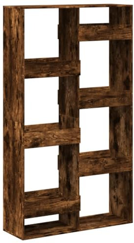 vidaXL Raumteiler, Raumtrenner mit 8 Fächern, Bücherregal für Wohnzimmer Büro, Wandregal Standregal Aktenregal, Räuchereiche Holzwerkstoff