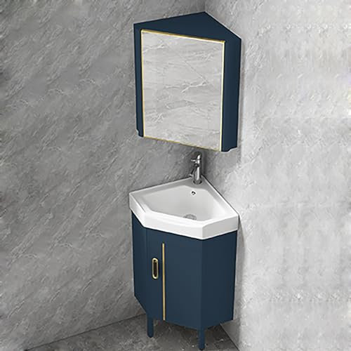 DMMFTERL Eckwaschbecken im Badezimmer, bodenmontierter Badezimmerwaschtisch, Badezimmerwaschtisch mit Waschbecken, Badezimmerwaschtisch-Kombination, Badezimmerwaschtischschrank (Farbe: Norm