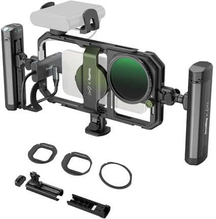 SmallRig x Brandon Li All-in-One Mobile Video Kit, Quick Release Universal Phone Video Rig Kit for iPhone for Samsung for Pixel, with Wireless Rotatable Handles for M.2 SSD w 67mm VND Filter - 4596