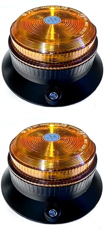 2x MelTruck LED Warnleuchte 30 LEDs – 4 Blitzmodi, Magnetfuß/Schrauben, E9 R65 TA1, 9–80V – für PKW, LKW, Traktor, Baumaschine