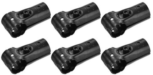 sourcing map 6 Sets Pipe Clamp Connector, 81 x 32mm End Rail Clamps Chain Link Fence Clamp Fit 1.1 (28mm) OD Pipe with Screw and Nuts, Black